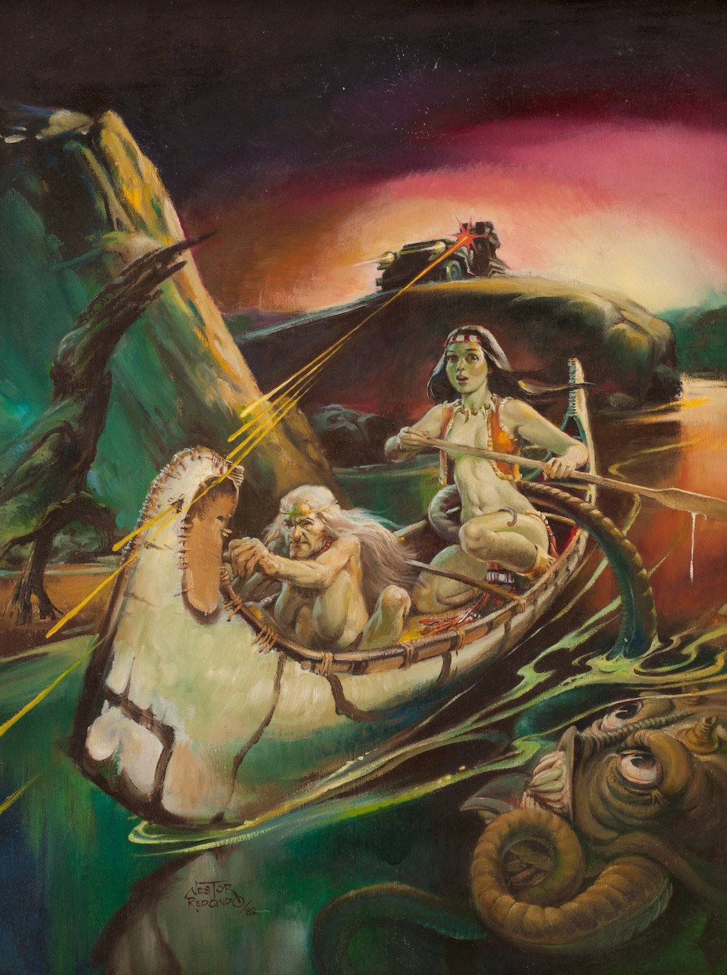 paintedNestor Redondo Painted Fantasy Cover Original Art